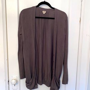 Aritzia Wilfred Long Grey Cardigan